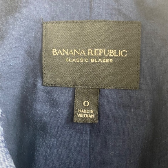 BANANA REPUBLIC Blazer Eyelet Lace Navy Blue- Size 0 - Picture 8 of 8